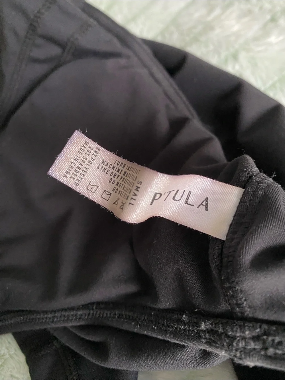 P’tula Cropped Tank with Built-in Bra — Black, Small - Picture 7 of 9